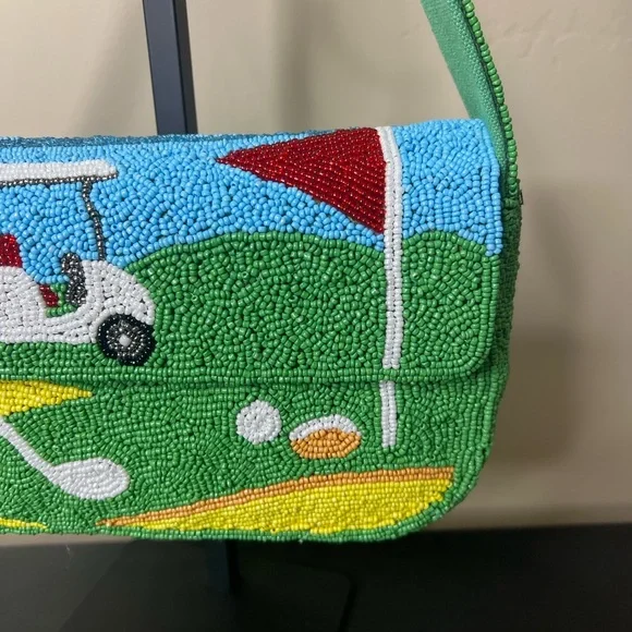 American & Beyond | Golf Enthusiasts Themed Beaded Shoulder Bag ⛳️☀️ - Picture 5 of 12